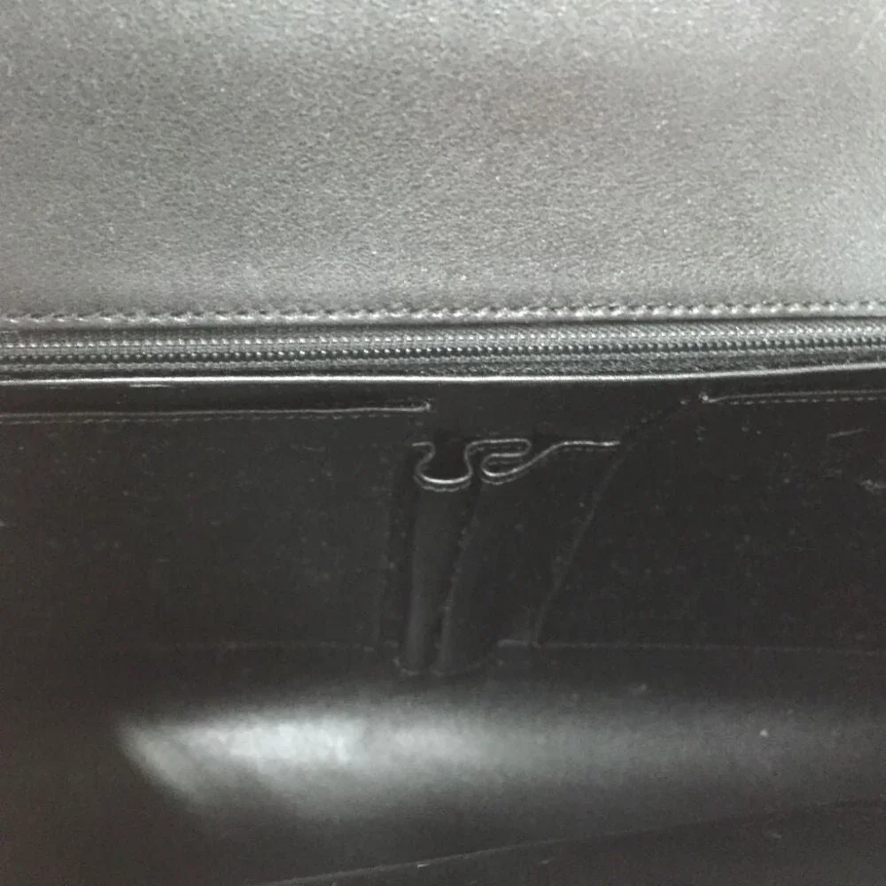 Cartier Panthere Brief Case Bag Leather Gold Hardware Black